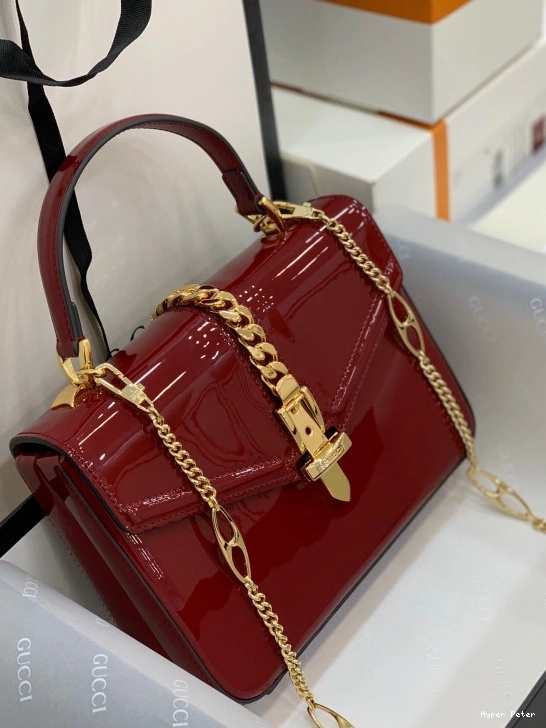 Hyperpeter LEATHER Sylvie 1969 BAG TOP PATENT GUCCI MINI HANDLE 0727